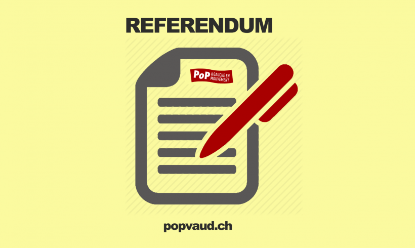 Le POP soutient le référendum RFFA – Feuille de signatures